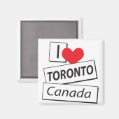 Ik hou van Toronto Canada Magneet (Voorkant / Achterkant)