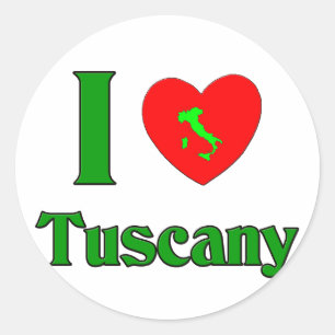 Ik hou van Toscane Italië Ronde Sticker