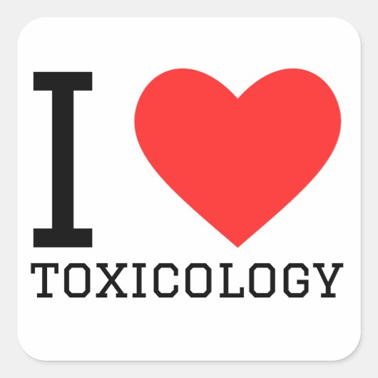 Ik hou van toxicologie vierkante sticker (Voorkant)