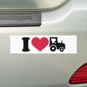 Ik hou van tractor bumpersticker (Op auto)