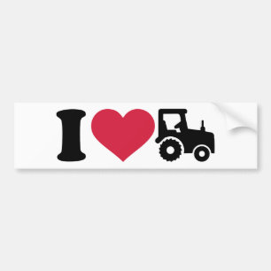Ik hou van tractor bumpersticker