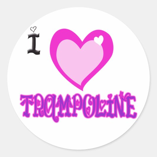 Ik hou van Trampoline Ronde Sticker (Voorkant)