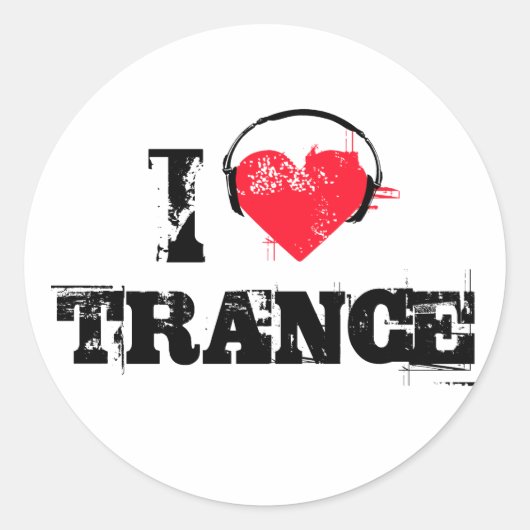 Ik hou van trance ronde sticker (Voorkant)
