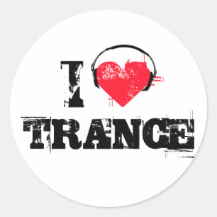 Ik hou van trance ronde sticker