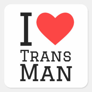 Ik hou van trans-man vierkante sticker