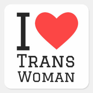 Ik hou van trans vierkante sticker