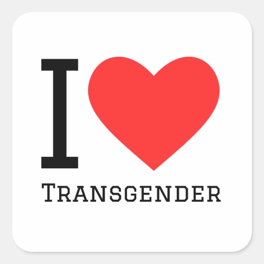 Ik hou van transgender vierkante sticker (Voorkant)