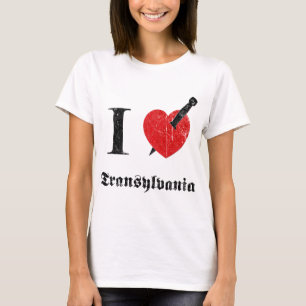 Ik hou van Transsylvanië (zwart uitgedruct letter T-shirt