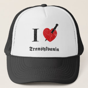 Ik hou van Transsylvanië (zwart uitgedruct letter Trucker Pet