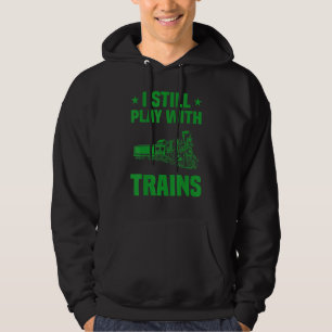 Ik hou van treinen model Mannen Vrouwen Locomotief Hoodie