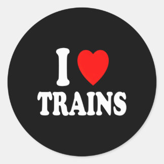Ik hou van treinen reizen metro lightrail ronde sticker