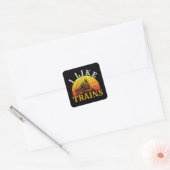 Ik hou van treinen Retro Train Lover Vierkante Sticker (Envelop)