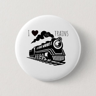 Ik hou van treinen ronde button 5,7 cm