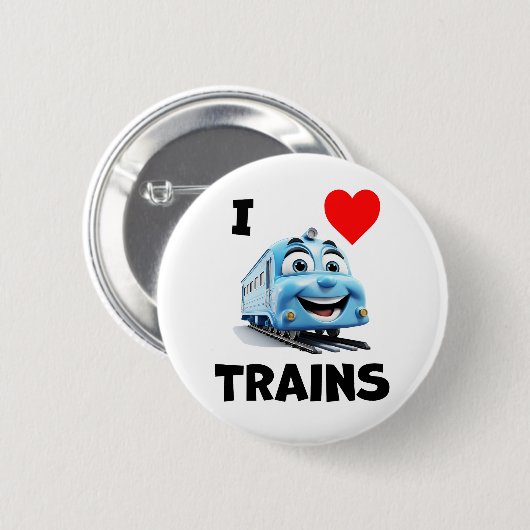 Ik hou van treinen ronde button 5,7 cm (Voorkant /achterkant)