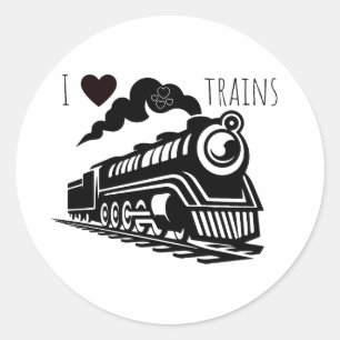 Ik hou van Treinen Ronde Sticker