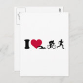 Ik hou van triathlon briefkaart (Voorkant / Achterkant)