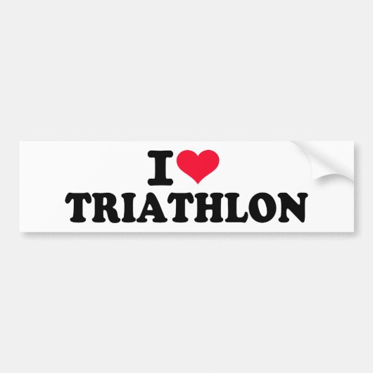 Ik hou van Triathlon Bumpersticker (Voorkant)