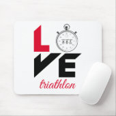 Ik hou van triathlon muismat (Met muis)