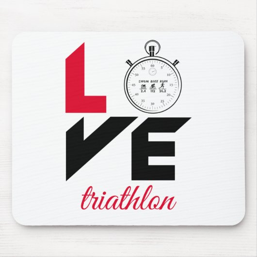 Ik hou van triathlon muismat (Voorkant)