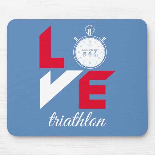 Ik hou van triathlon muismat (Voorkant)