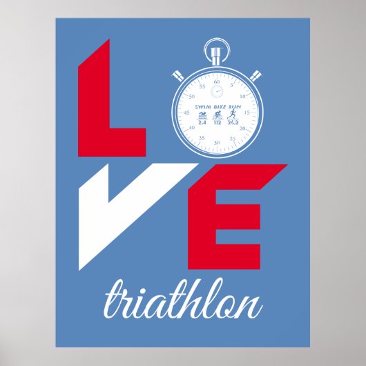 Ik hou van triathlon poster (Voorkant)