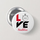 Ik hou van triathlon ronde button 5,7 cm (Voorkant /achterkant)