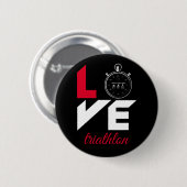 Ik hou van triathlon ronde button 5,7 cm (Voorkant /achterkant)