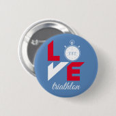 Ik hou van triathlon ronde button 5,7 cm (Voorkant /achterkant)