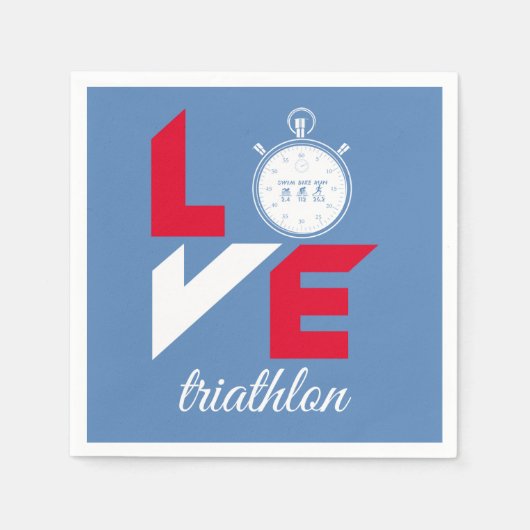 Ik hou van triathlon servet (Voorkant)