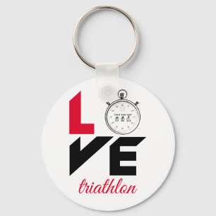 Ik hou van triathlon sleutelhanger