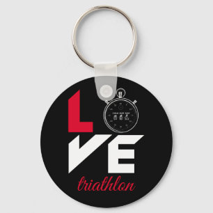 Ik hou van triathlon sleutelhanger