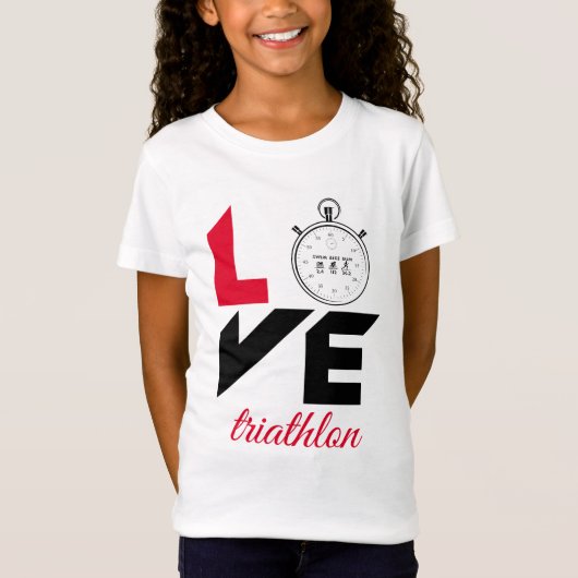 Ik hou van triathlon t-shirt (Voorkant)