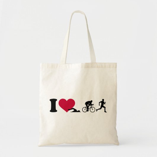 Ik hou van triathlon tote bag (Voorkant)