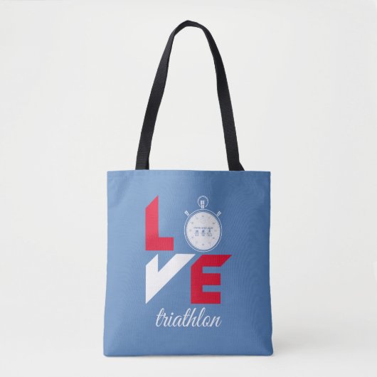 Ik hou van triathlon tote bag (Voorkant)
