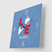 Ik hou van triathlon vierkante klok (Hoek)