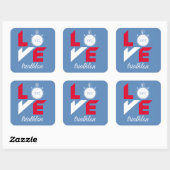 Ik hou van triathlon vierkante sticker (Vel)