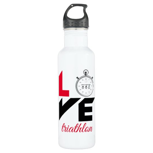 Ik hou van triathlon waterfles  (Voorkant)