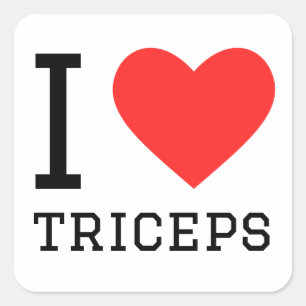 Ik hou van triceps vierkante sticker