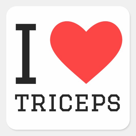 Ik hou van triceps vierkante sticker (Voorkant)