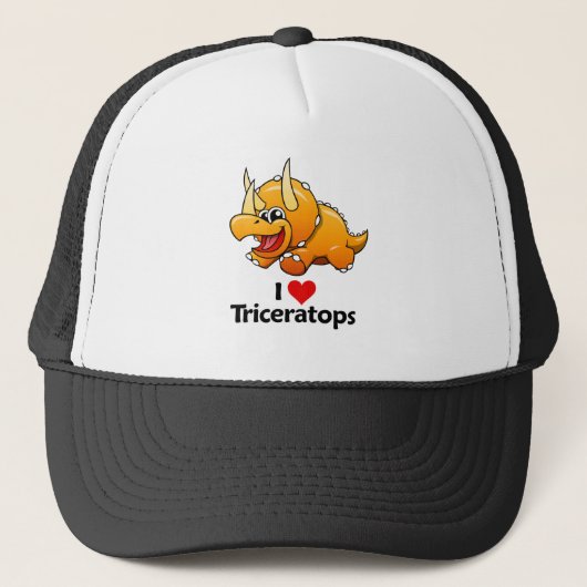 Ik hou van Triceratops Trucker Pet (Voorkant)