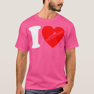 Ik hou van trombone Marching Band Orkest Trombonis T-shirt