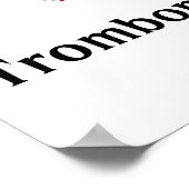 Ik hou van Trombone Rood Hart van Muzieknoten Poster (Hoek)