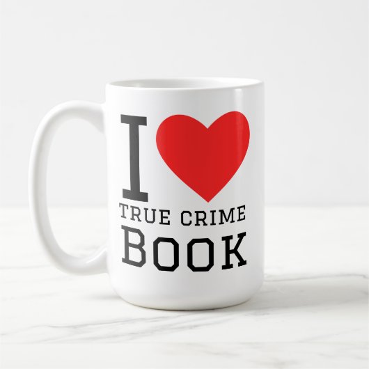Ik hou van true crime-boek koffiemok (Links)