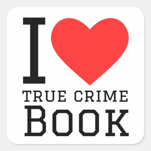 Ik hou van true crime-boek  vierkante sticker (Voorkant)