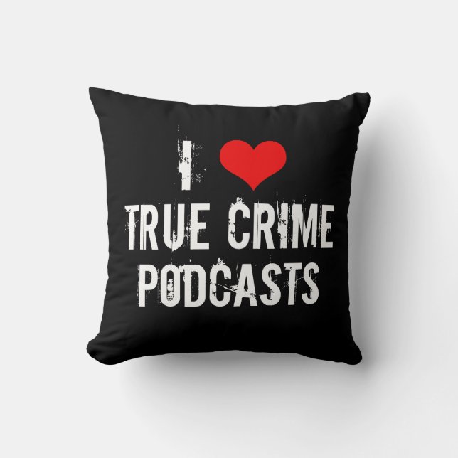 Ik hou van True Crime Podcasts Cool Black Kussen (Voorkant)