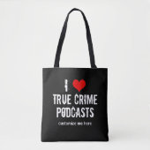 Ik hou van True Crime Podcasts Custom Podcast Tote Bag (Voorkant)
