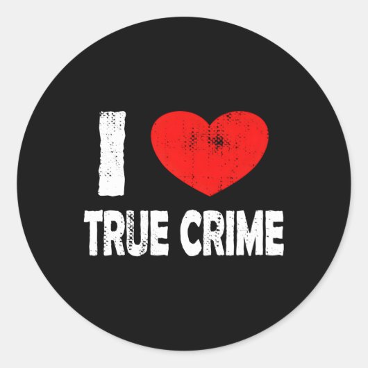 Ik hou van True Crime Ronde Sticker (Voorkant)