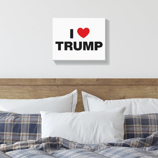 Ik hou van Trump Canvas Afdruk (Insitu (Slaapkamer))