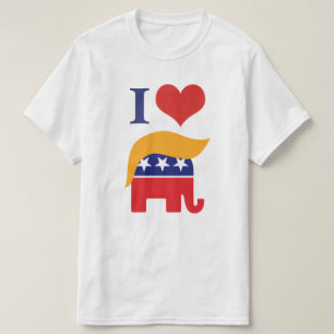 Ik hou van Trump - GOP Olifant Haar Logo T-shirt
