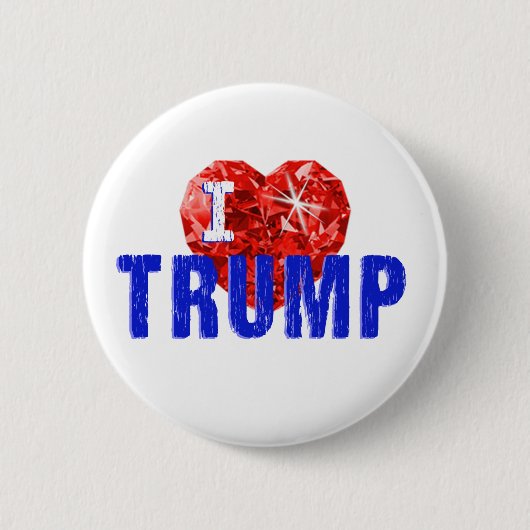 Ik hou van Trump hart rood wit en blauw Ronde Button 5,7 Cm (Voorkant)